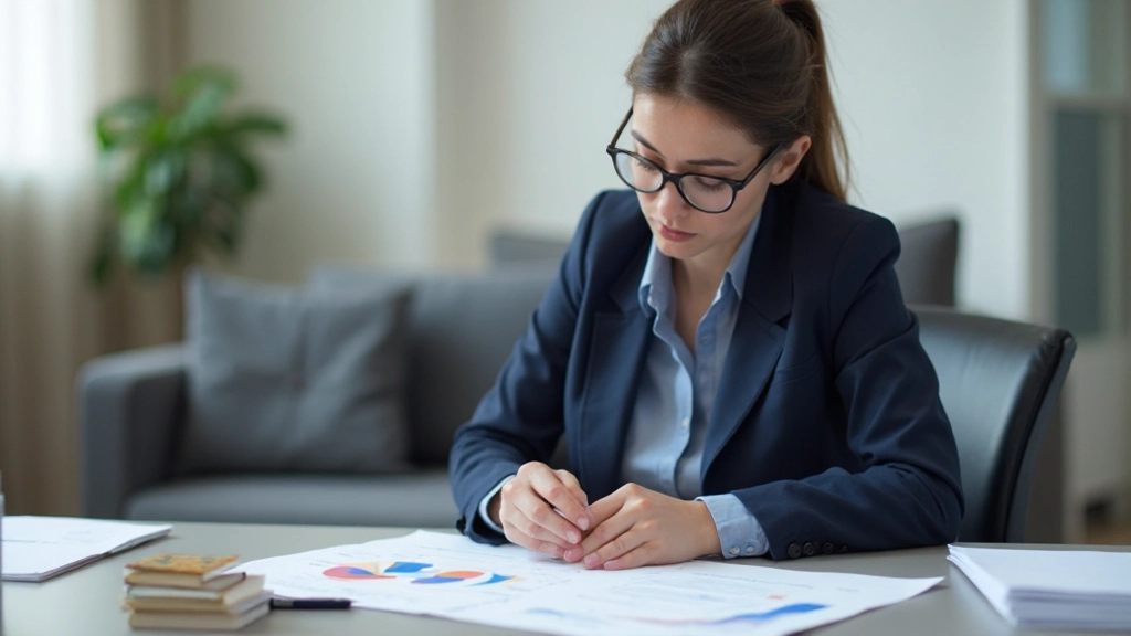 Профессиональное рабочее место с финансовыми графиками и документами