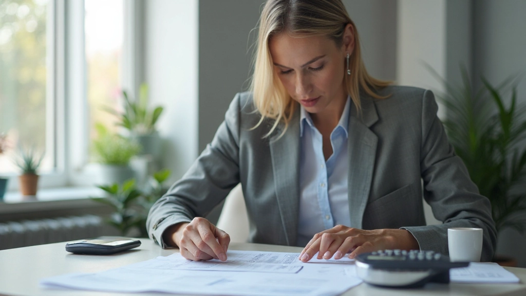 Профессиональное рабочее пространство с документами и калькулятором для управления финансами